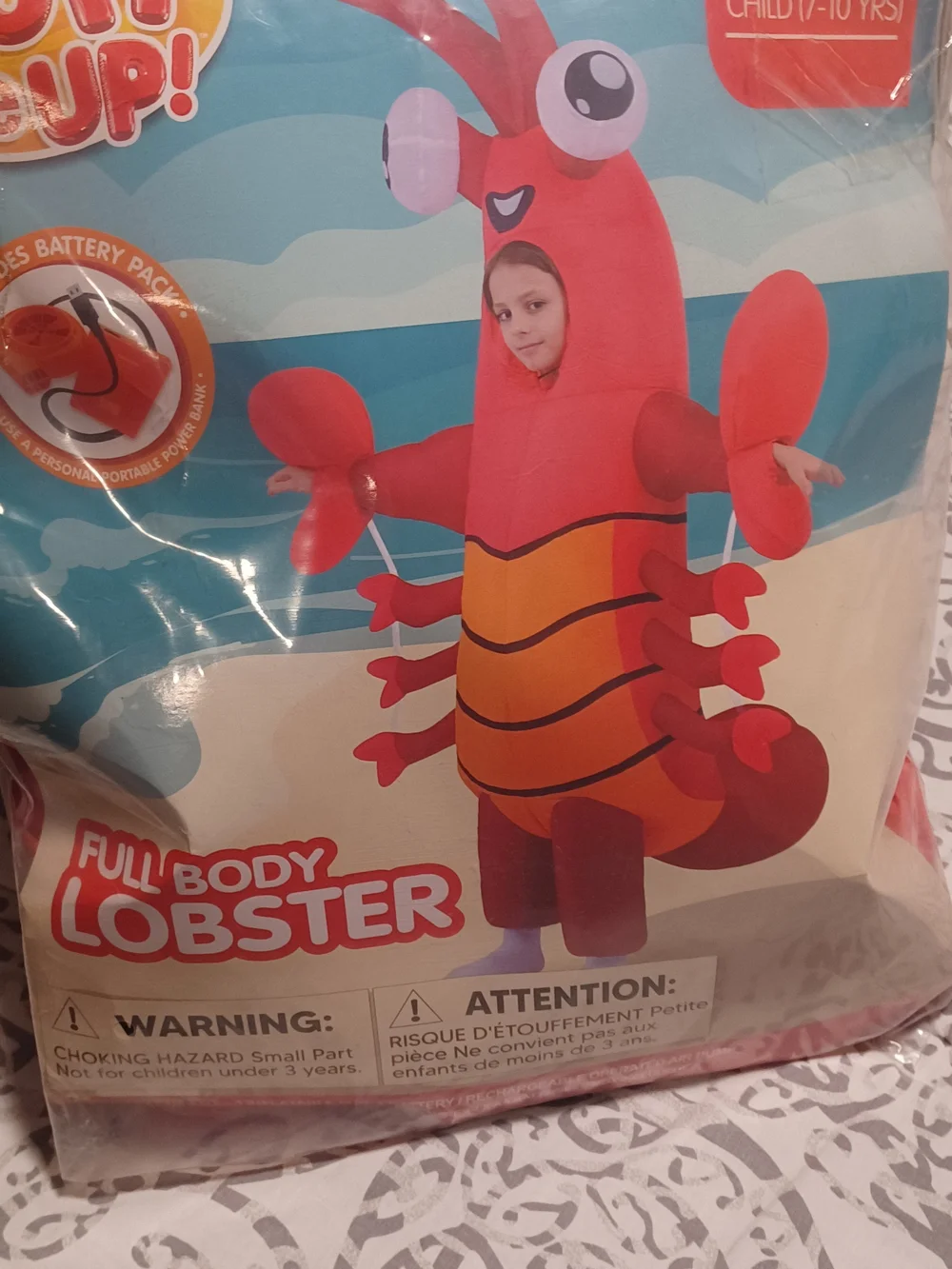 Kids Inflatable Lobster Costume - Red & Orange